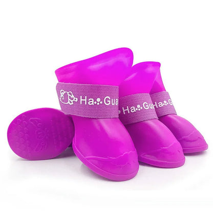 Chaussures de pluie imperméables pour animaux de compagnie, 4 pièces, bottes en caoutchouc antidérapantes pour petits, moyens et grands chiens, chaussures d'extérieur pour chats, bottines pour chiens, accessoires pour ani