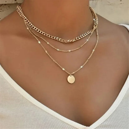Collier rond à trois couches en argent Sterling 925 pour femmes, chaîne serpent Simple, breloque boule, cadeau de fête, bijoux exquis pour femmes