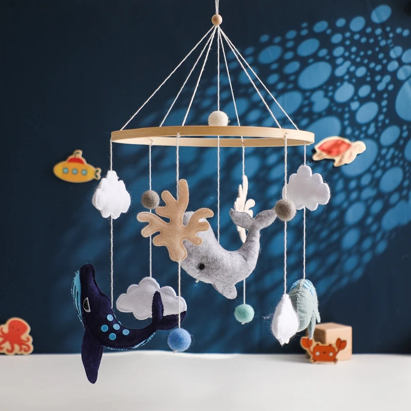 Berceau de bébé lit Mobile cloche hochet jouets en bois Crochet étoiles pendentif lit cloche jouets nouveau-né confort berceau support suspendus jouets cadeaux