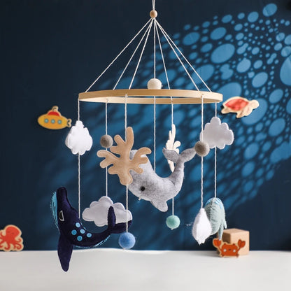 Berceau de bébé lit Mobile cloche hochet jouets en bois Crochet étoiles pendentif lit cloche jouets nouveau-né confort berceau support suspendus jouets cadeaux