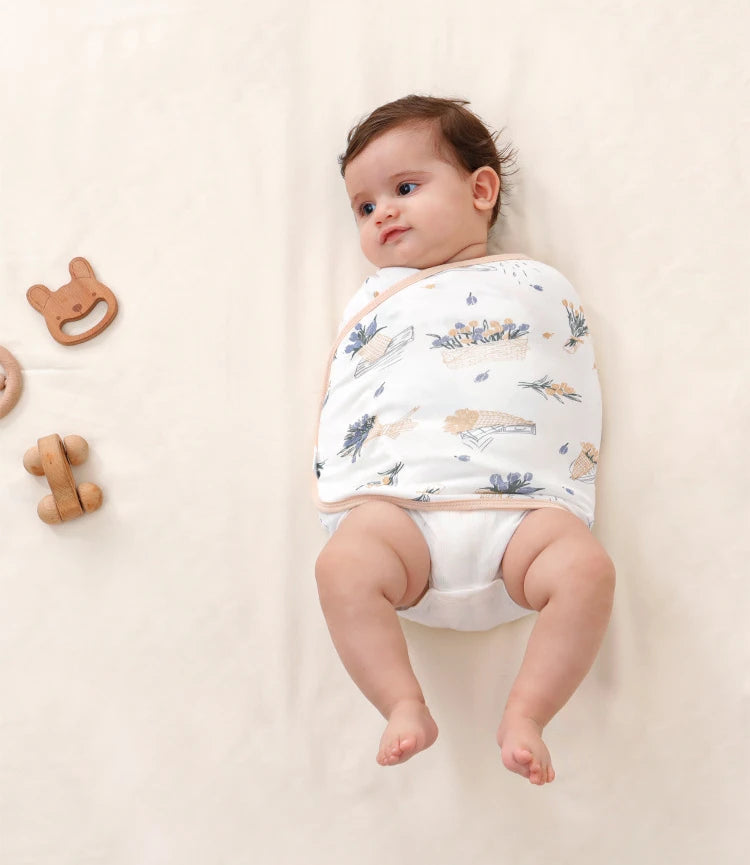 Couverture d'emmaillotage pour bébé de 0 à 6 mois, sangle pour protéger le ventre, couverture de couchage pour nouveau-né, style fin pour l'été