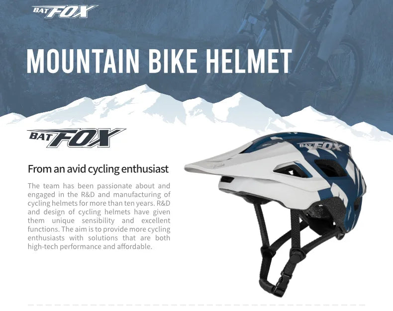 BATFOX-Casque de vélo pour homme, casque de vélo, casque de vélo de montagne, casque de vélo VTT, casquettes de vélo