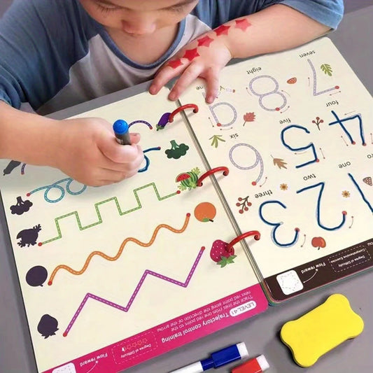 Cahier d'exercices de formation de contrôle de stylo pour tout-petits, cahier de pratique de traçage magique pour bébé, écriture réutilisable, dessin, livres d'images éducatifs