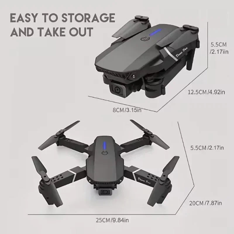 2025 E88 professionnel grand Angle RC Dron HD 4K Mode caméra pliable hélicoptère avion quadrirotor Drone enfant cadeau jouets ﻿
