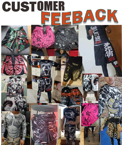 Cody Lundin nouveaux modèles personnalisés manches courtes Polyester extensible éruptions cutanées Shorts MMA BJJ ensembles avec ceinture en caoutchouc