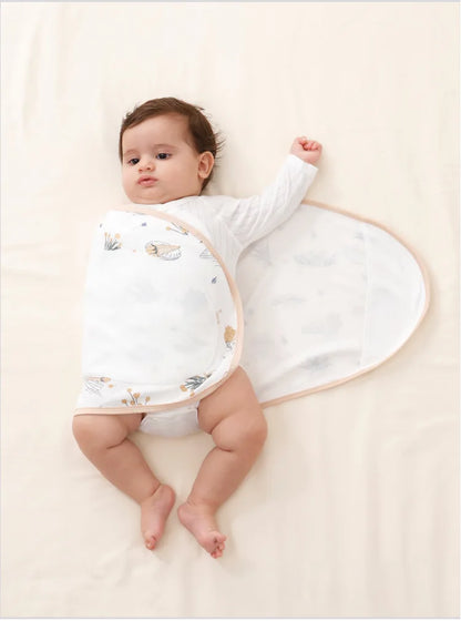 Couverture d'emmaillotage pour bébé de 0 à 6 mois, sangle pour protéger le ventre, couverture de couchage pour nouveau-né, style fin pour l'été