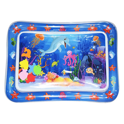 Tapis de jeu gonflable en PVC dauphin bleu, 1 pièce, tapis d'eau pour bébé, tapis pour tout-petits, jouets d'activité d'éducation précoce, coussin, cadeau