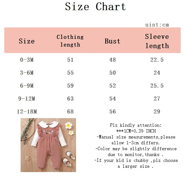 Nouveau-né bébé pur coton motif de fleurs couleur bloquée confortable manches longues body 0-18 mois femme bébé ramper costume