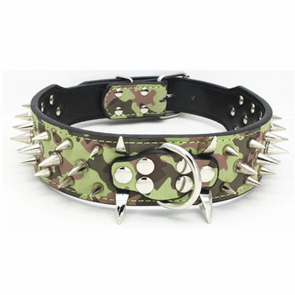 Ensemble collier et laisse pour chien à pointes, collier pour chien en cuir à rivets, collier réglable pour la marche en plein air