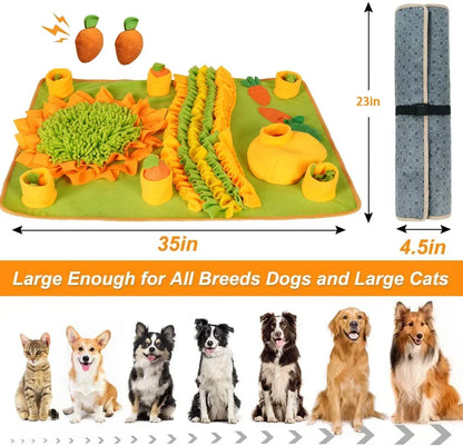 Grand tapis à renifler pour chiens, entraînement interactif pour animaux de compagnie et soulagement du Stress, tapis d'alimentation à renifler, mangeoire lente, tapis de friandises pour chiens, jouets pour chiens