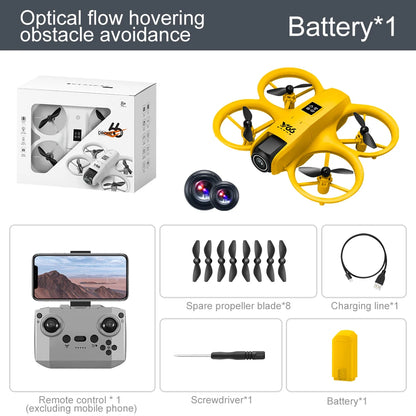 V66 Mini Drone 4K professionnel double caméra Mode sans tête évitement d'obstacles WiFi FPV Dron 360 °   Jouets quadrirotor RC à rabat pour enfants