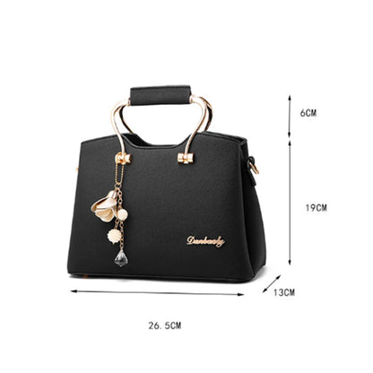 Sacs à poignée de luxe pour femmes, sac à bandoulière pendentif en cuir PU, sacoche de grande capacité, sacs pour maman d'âge moyen, fourre-tout