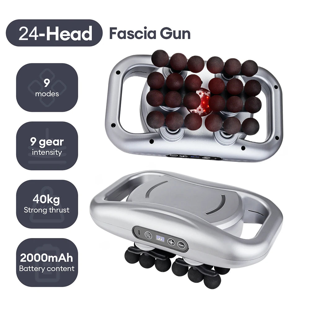 Pistolet de Massage corporel à vibrations haute fréquence, 22 têtes, masseur de dos et de taille, masseur de cou et d'épaule, masseur musculaire