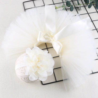 Ylsteed – tenues de photographie pour nouveau-né fille, jupe Tutu faite à la main avec bandeau fleuri, vêtements de princesse, accessoires Photo pour bébé fille
