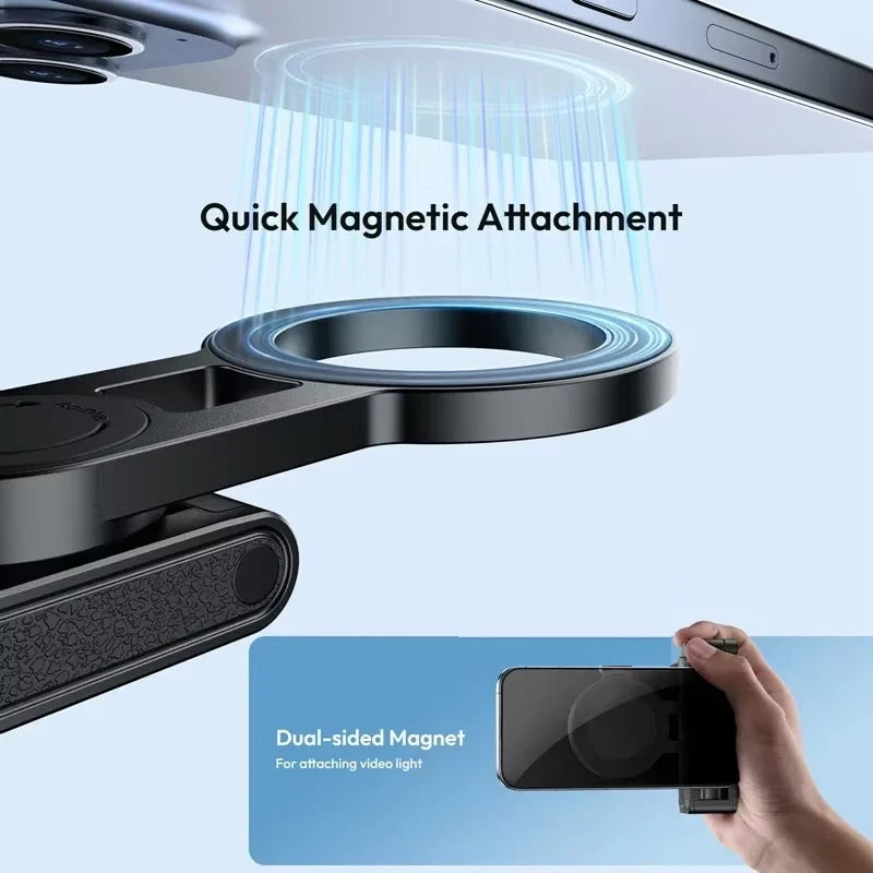 Trépied de téléphone magnétique sans fil, poignée de téléphone, perche à Selfie, trépied de bureau pour iPhone 16 15 14 13 12 Pro Max pour support de téléphone Samsung