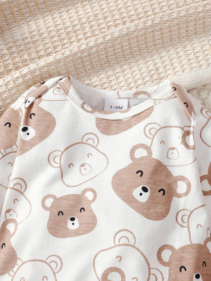 Ensemble de Vêtements pour Bébé Garçon de 0 à 9 Mois, Tenue à Manches sulf, Pantalon, Chapeau et Chaussettes, 4 Pièces/Ensemble, Printemps Automne