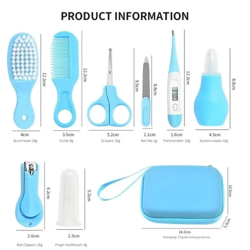 8 pièces/ensemble peigne nez inhalateur EVA paquet ensemble de soins Coisas Para Bebê 13 pièces mignon nouveau-né bébé multifonctionnel bébé coupe-ongles 8