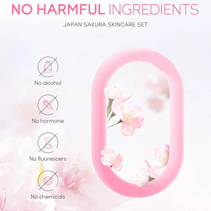 Coffret de soins pour le visage Crème nettoyante Sakura Essence Tonique hydratant blanchissant et anti-âge Crème pour les yeux Sérum pour le visage Soins de la peau pour les yeux