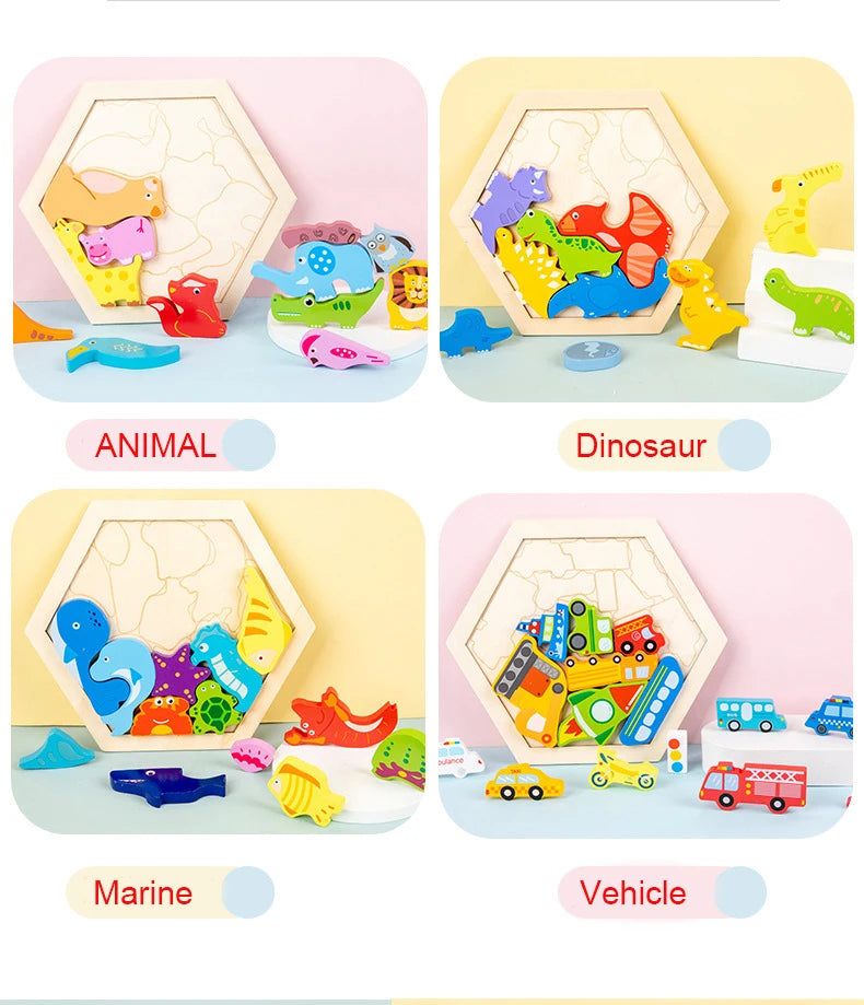 Jouet pour bébé Puzzle en bois Puzzle 3D créatif pour le développement de l'intelligence des enfants Ealy jouet éducatif pour les enfants