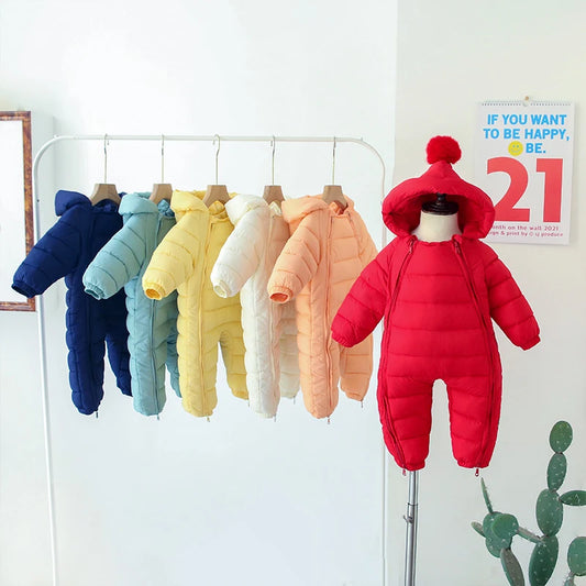 OLEKID automne hiver nouveau-né bébé barboteuse à capuche Plus velours enfant en bas âge garçon combinaison nouveau-né Snowsuit infantile bébé fille salopette