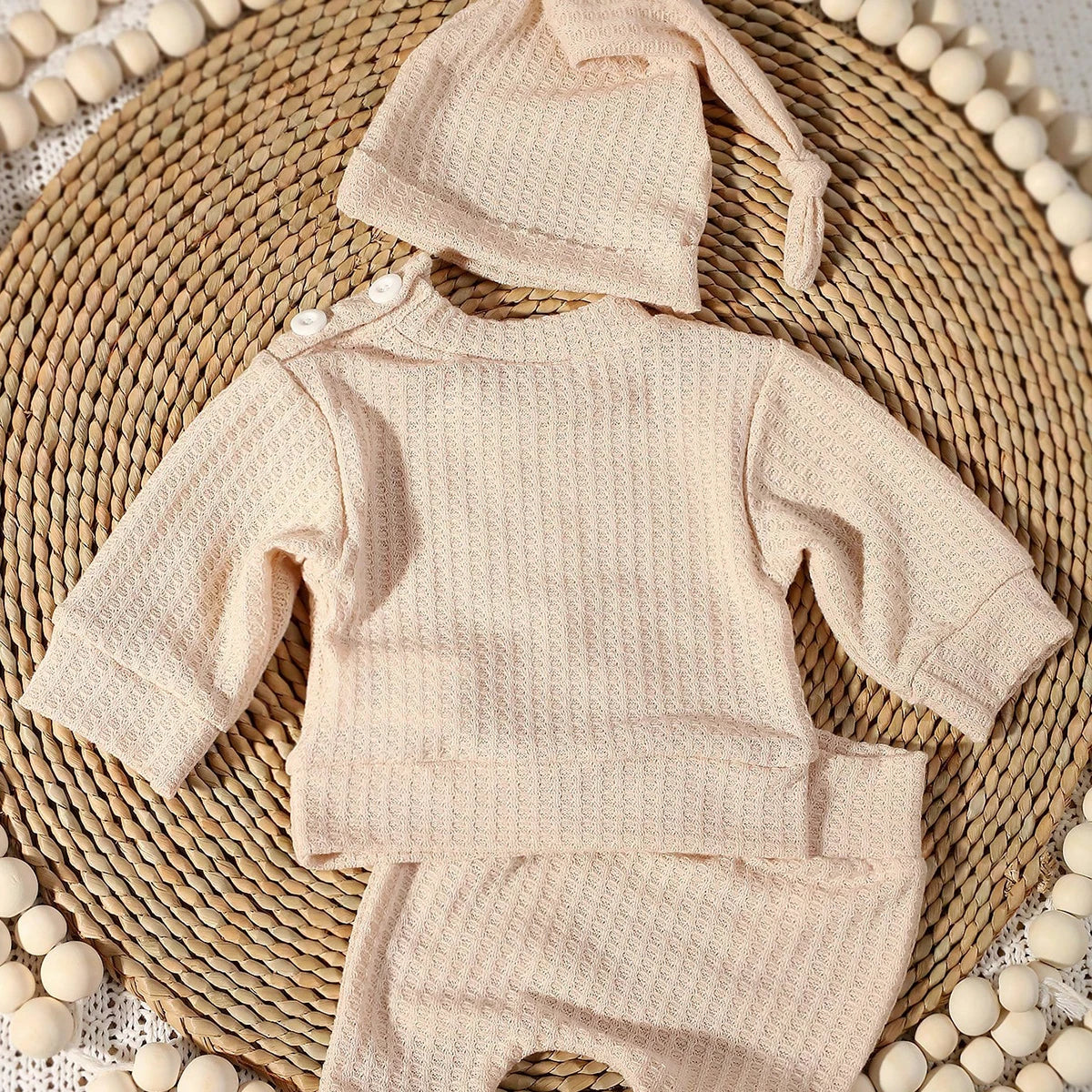 Ylsteed "bonjour" broderie nouveau-né photographie accessoires infantile barboteuse combinaison avec chapeau à nœud bébé à la maison tenue bébé Photo cadeau
