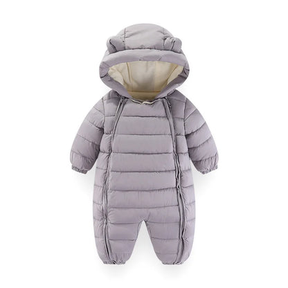 OLEKID 2025 automne hiver bébé barboteuses à capuche Plus velours chaud bébé fille combinaison enfant en bas âge garçons salopette infantile nouveau-né vêtements de nuit