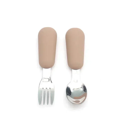 Ensemble de vaisselle de dessin animé pour bébé, ustensiles pour enfants en acier inoxydable, couverts de table pour tout-petits, dessin animé, cuillère d'alimentation pour nourrissons, fourchette