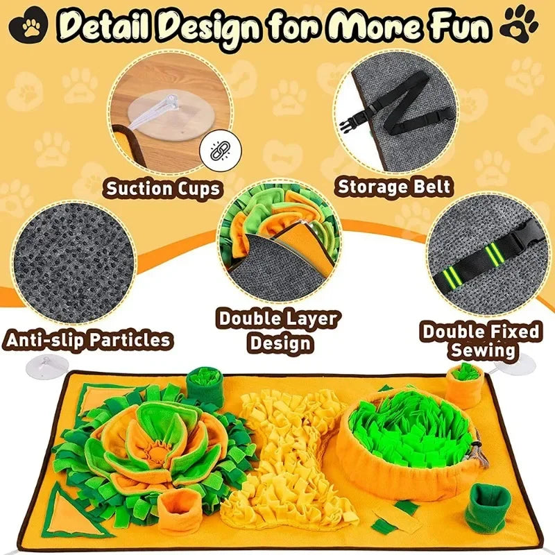 Grand tapis à renifler pour chiens, entraînement interactif pour animaux de compagnie et soulagement du Stress, tapis d'alimentation à renifler, mangeoire lente, tapis de friandises pour chiens, jouets pour chiens