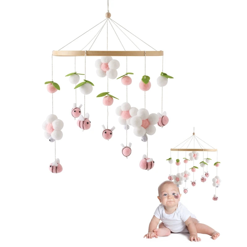 Berceau de bébé lit Mobile cloche hochet jouets en bois Crochet étoiles pendentif lit cloche jouets nouveau-né confort berceau support suspendus jouets cadeaux