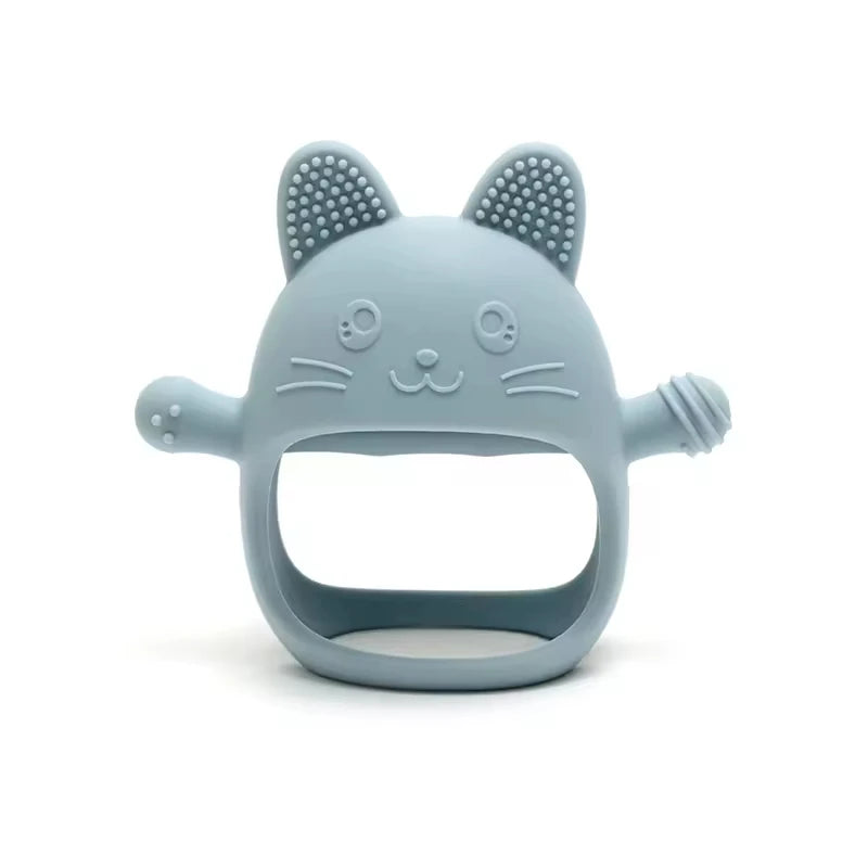 Gants de dentition en Silicone pour bébé, 1 pièce, jouet sans BPA, mignon en forme d'animal, jouets molaires de dentition pour nourrissons, soins dentaires, articles pour nouveau-nés