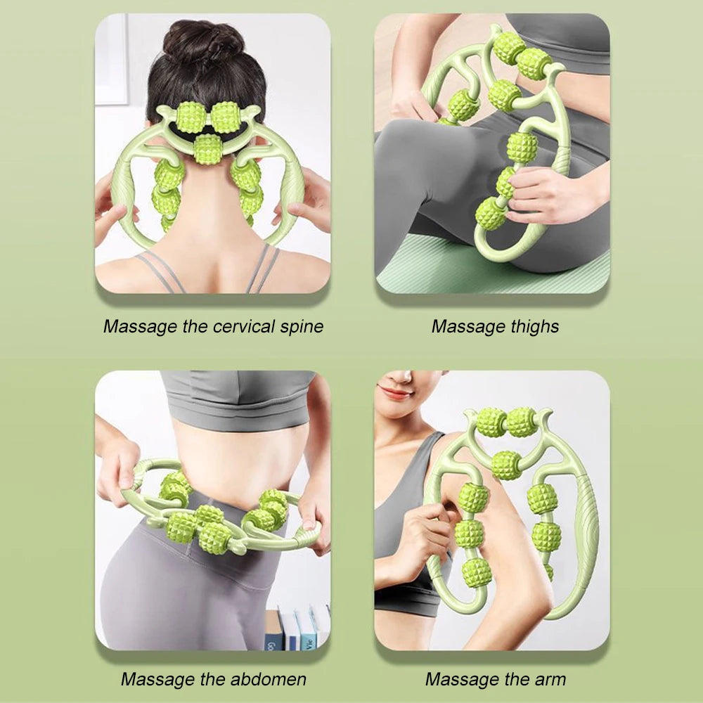 Masseur de jambes multifonctionnel à 12 roues, rouleau de Massage à couverture complète pour bras, taille, Relaxation musculaire des jambes, Machine de Massage manuelle
