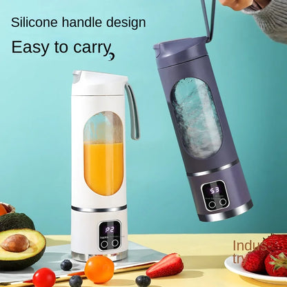 Mélangeur domestique Portable, presse-agrumes électrique concassé, avec 3 vitesses, grande capacité de 450ML, tasse de jus à affichage numérique