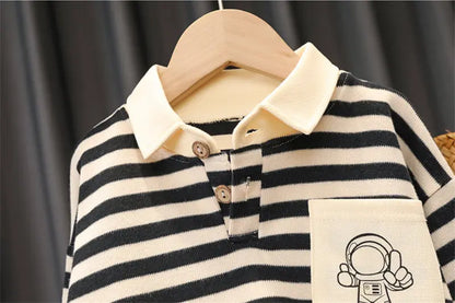 Ensemble de 2 pièces de vêtements de sport décontractés pour enfants, sweats à capuche à bandes, jeans pour garçons, survêtements pour enfants, tenue de printemps et d'automne, 0 à 5 ans, nouveau