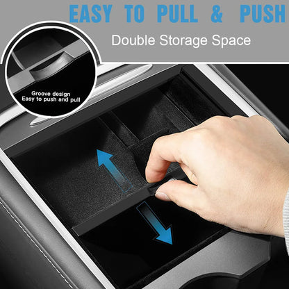 Accoudoir central caché, boîte de rangement, support de verre, organisateur de Console, accessoires pour Tesla modèle 3 Highland 2025 modèle Y 2021 – 2025