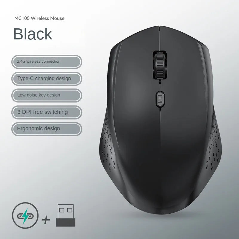 Souris sans fil Bluetooth 5.2, 2.4 ghz, double Mode, silencieuse, Rechargeable, pour jeu, 1600DPI, pour ordinateur portable, Win Mac OS