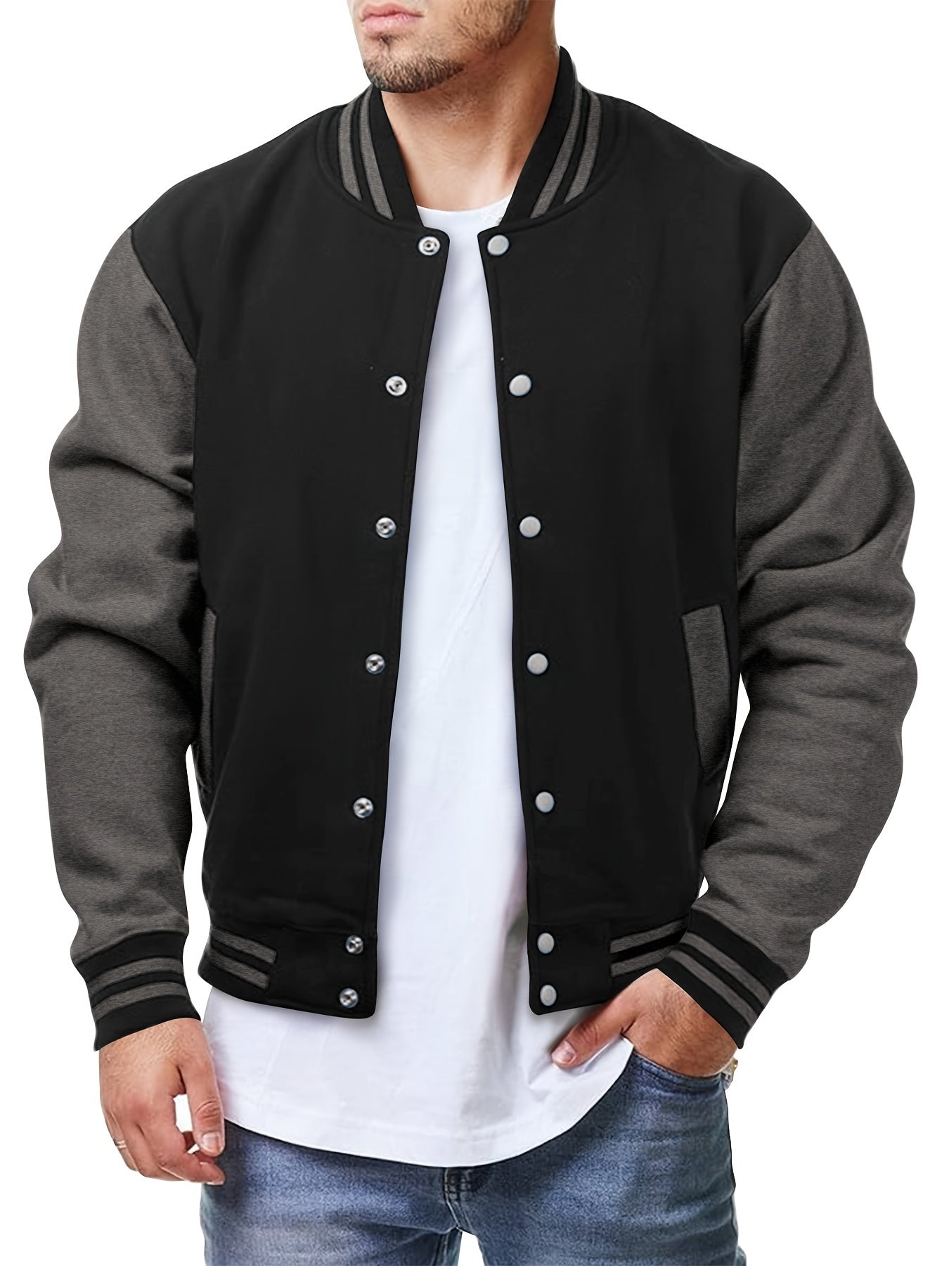 Men's Baseball Sports Active Windproof Jackets Men's Simple Style Clothing For Autumn Winter As Gifts Workout Training