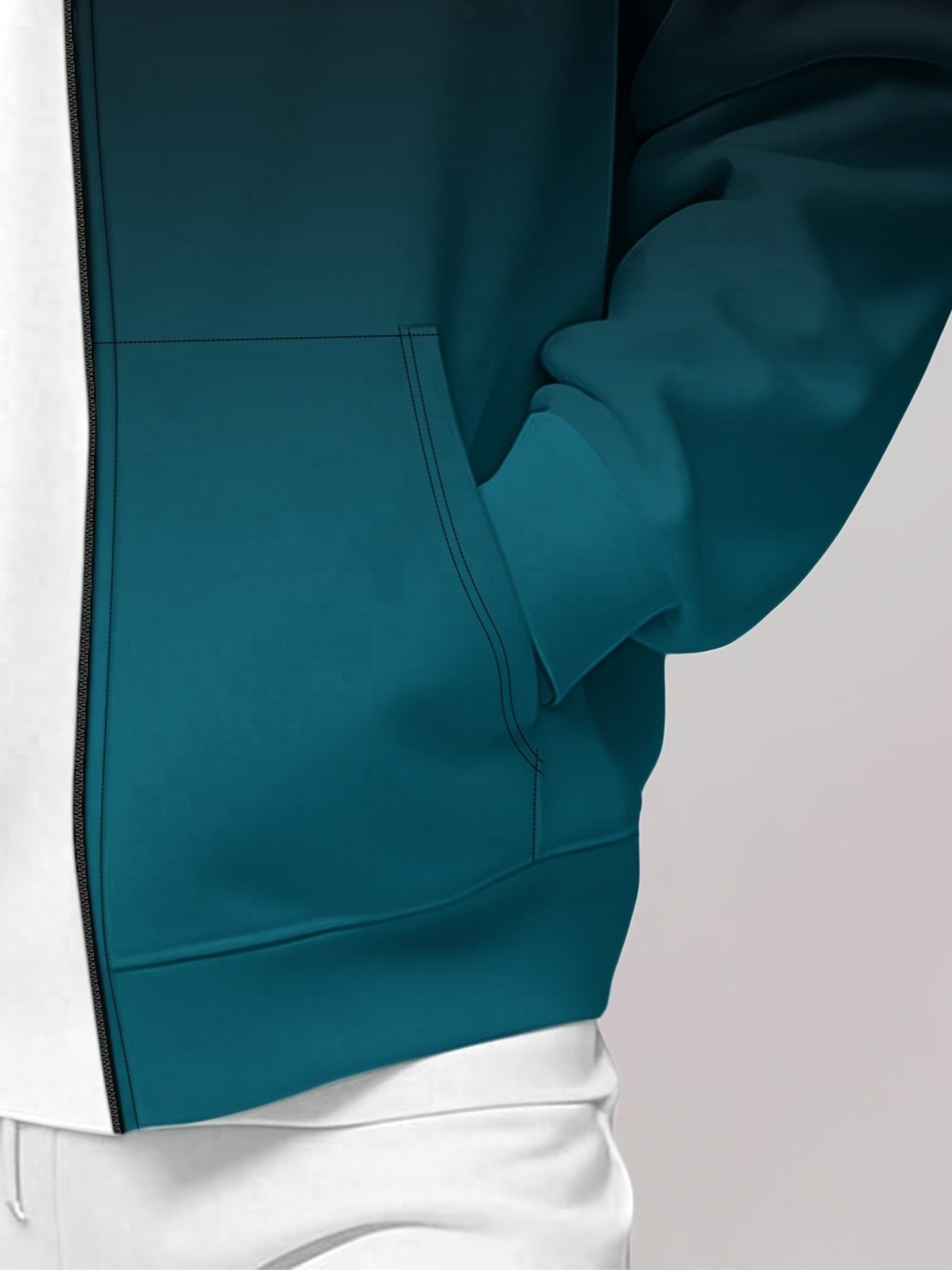 Men's Lightweight Hooded Jacket - Zip-Up Casual Coat with Full-Zip Closure, Machine Washable Outerwear for Spring/Fall Seasons - Everyday Urban Outerwear for Men, Gradient Color Design, Soft Shell Construction