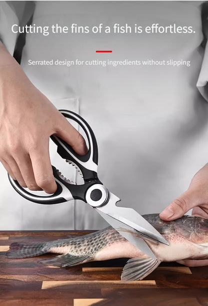 Heavy-Duty Kitchen Shears for Cutting Chicken, Duck, Fish & - 420 Stainless Steel Food-Safe Multipurpose Scissors with Sharp Blades & Ergonomic Handles for Cooking, Baking, Meal Prep, Sleek Blade Design, Highquality Kitchenwa
