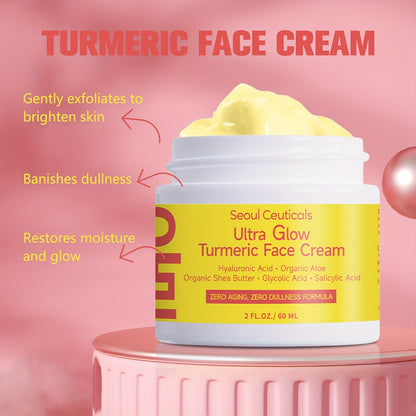 4pcs Salicylic Acid Turmeric Face Cream, Contains Turmeric, Aloe Vera, Ganoderma Lucidum, Salicylic Acid, Deeply Moisturizes And Nourishes The Skin, Making It Look Non-greasy, Smooth And Moisturizing Cream 2.03oz/1pc, Ideal F