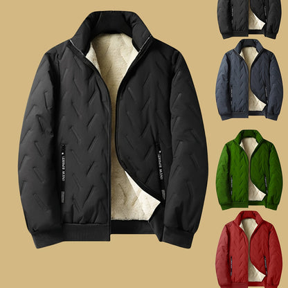 Two-Tone! 1pc Men's Autumn/Winter Thickened Hooded Jacket, Essential Winter Coat with Fleece Lining – Windproof & Warm Casual Workwear for Daily Outings, Commuting, Outdoor Activities, and Sports