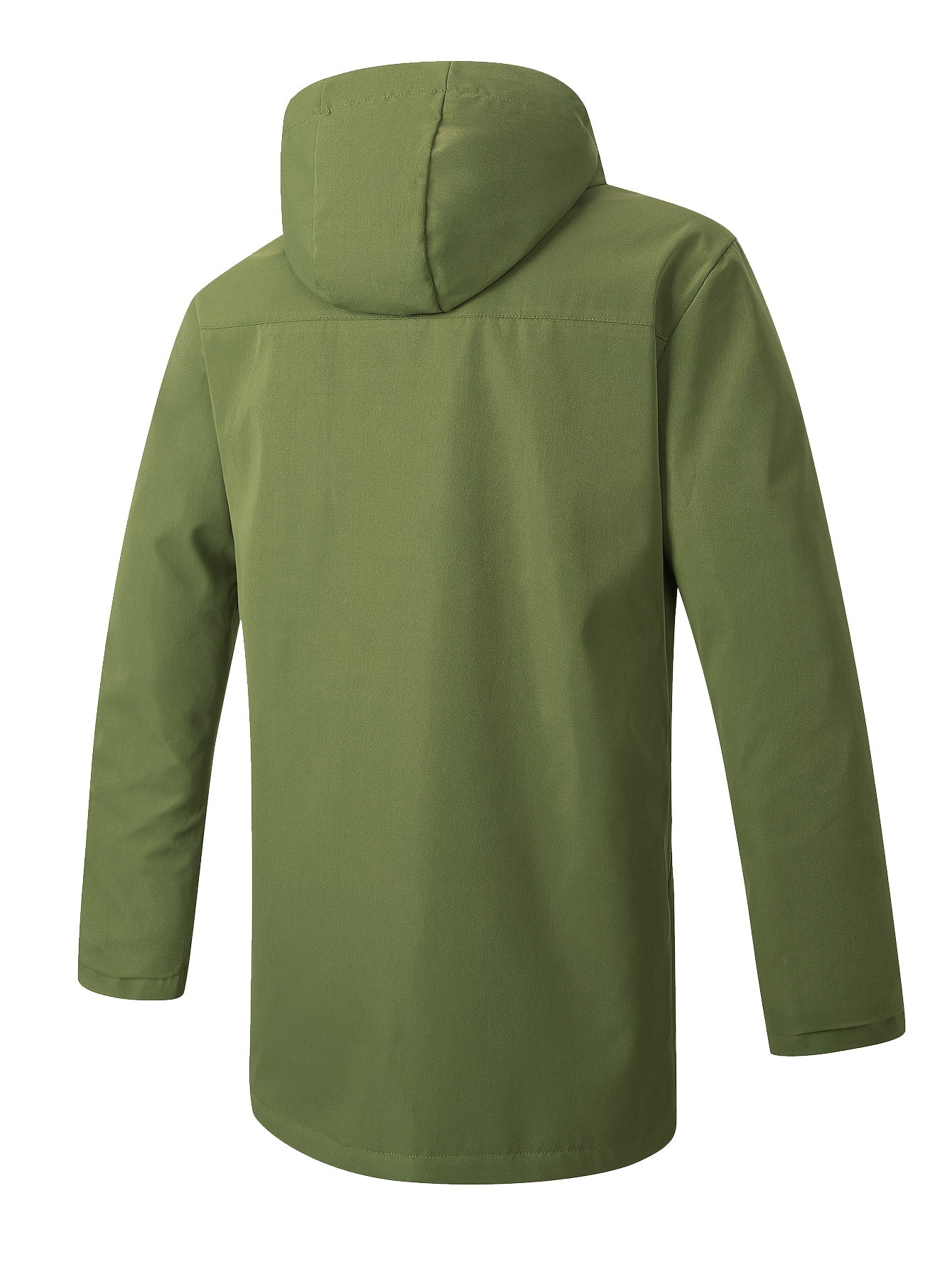 Men'S Casual Hooded Jacket with Adjustable Drawstring Hood - Solid Color Zipper Front, Regular Fit & Functional Pockets, Polyester Lining for Spring/Fall Daily Wear, Spring Outerwear, Sleek Design, Durable Fabric, Lightweight