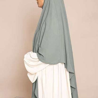 1pc Elegant Women'S Abaya Headscarf - Lightweight Breathable Islamic Hijab, Modest Muslim Robe, All-Season Travel & Everyday Hijab, Easy-to-Wear Abaya for Women, Islamic Clothing, Minimalist Design, Comfortable Fit, Hijabi Fa