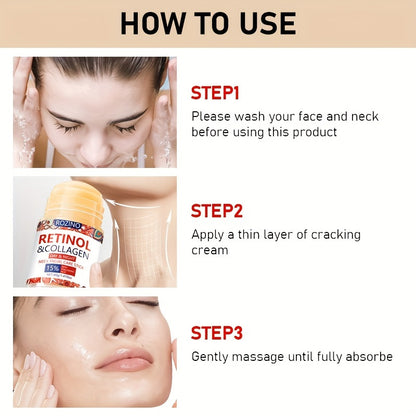 Rozino Retinol & Collagen Neck And Face Cream Stick, 40G - Deep Hydration For Soft, Firm Skin | Long-Lasting Moisture | Hypoallergenic With Glycerin | For All Skin Types