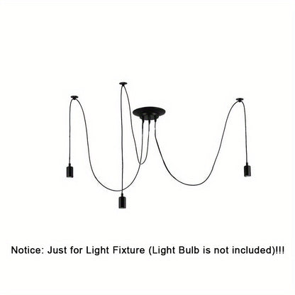 Modern Chic Industrial Dining Chandelier - Adjustable DIY Lighting With 3/5/6/8 Heads - Antique Classic Ceiling Spider Lamp Light Pendant - Metal & Glass - For Dining Room, Kitchen, Restaurant - Perfect Gift for Housewarming
