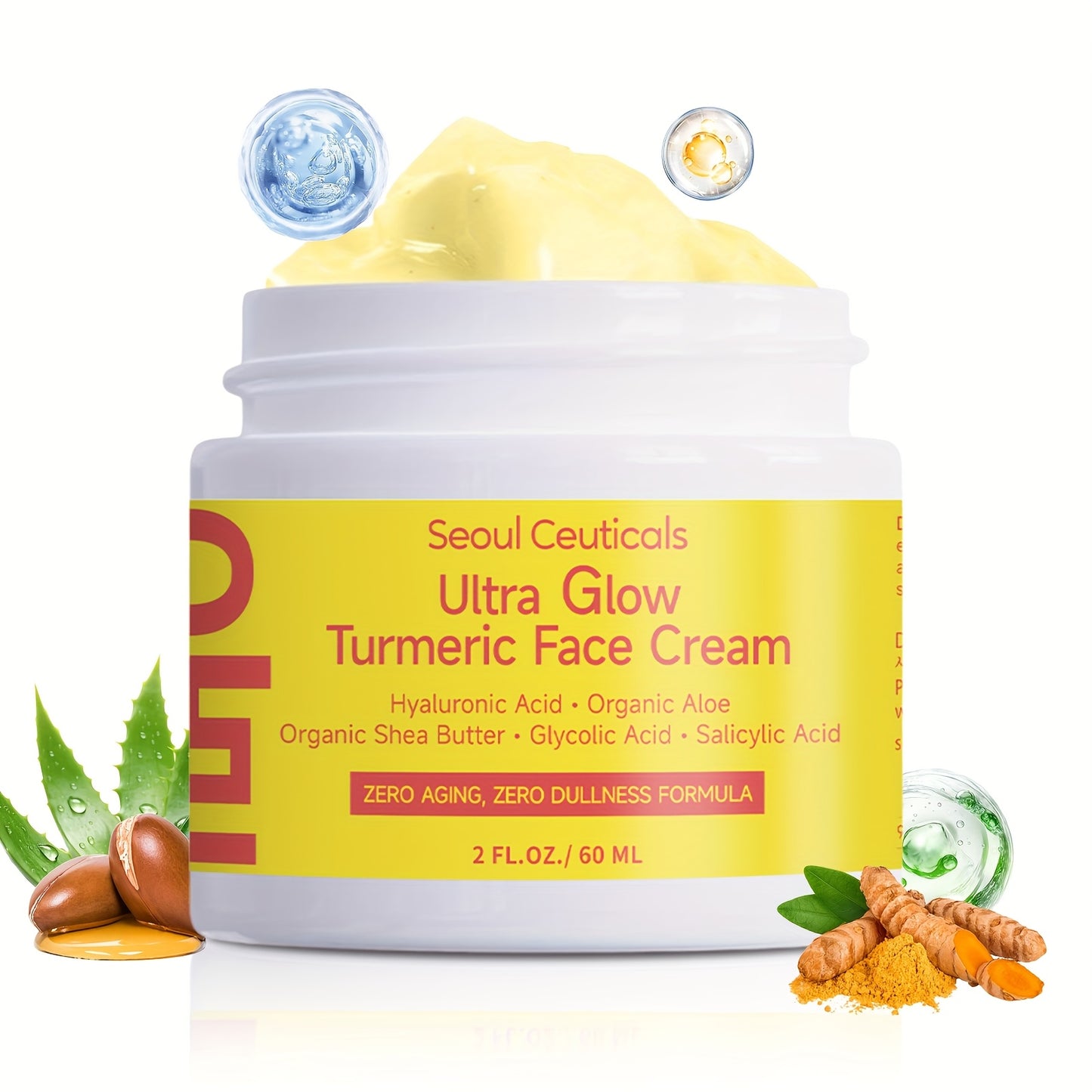 4pcs Salicylic Acid Turmeric Face Cream, Contains Turmeric, Aloe Vera, Ganoderma Lucidum, Salicylic Acid, Deeply Moisturizes And Nourishes The Skin, Making It Look Non-greasy, Smooth And Moisturizing Cream 2.03oz/1pc, Ideal F