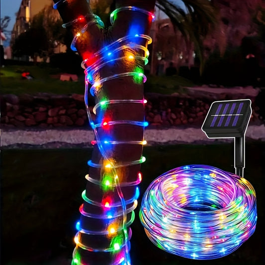 1 Pack Solar Tube String Lights, 8 Modes Outdoor LED Copper Wire Lights, For Garden Decor Lamp, Outdoor LED Copper Fairy String Tube Lights For Party Garden Yard Home Wedding Christmas Halloween Holiday Decoration Lighting