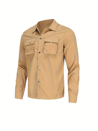 Men'S Stylish Casual Button-Up Shirt - Vibrant Blue, Long Sleeve, Casual Attire, Casual Wear | Vibrant Shirt | Casual Style Shirt
