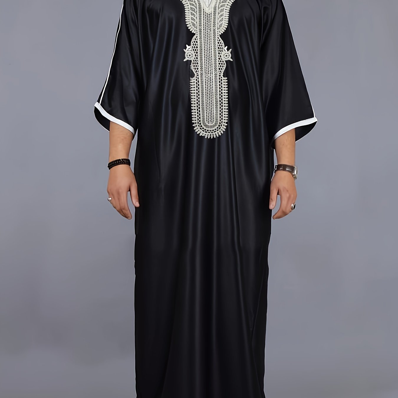 Men's White Lace Vintage Robe