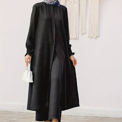 Middle East Ramadan Elegant Pure Muslim Casual Pants Set - Fashionable and Comfortable Design, Perfect for Daily Wear