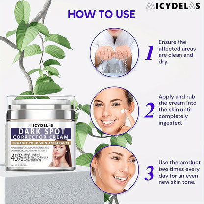 1.76oz Face Care Cream With Niacinamide, Collagen, Hyaluronic Acid, Green Tea, Licorice, Arbutin, Vitamin E, For Face And Body Hyperpigmentation Care